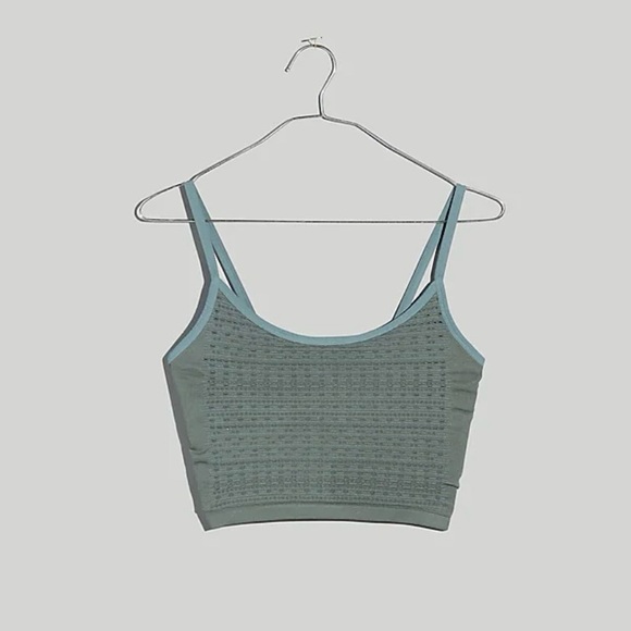NWT Madewell Seamless Pointelle Crop Cami - Architect Green - Size L/XL - Picture 1 of 6